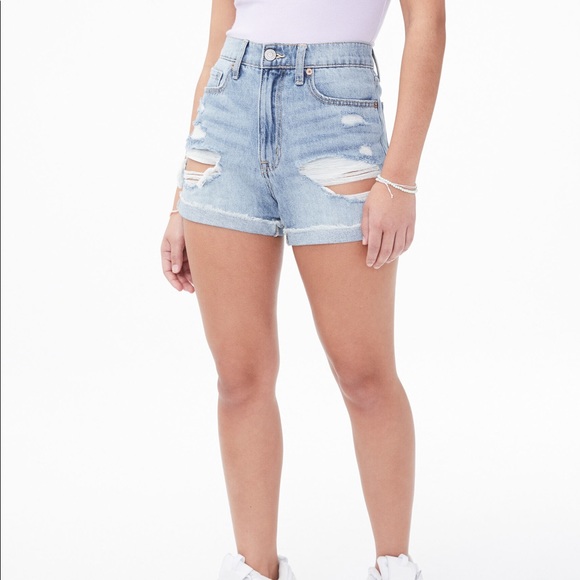 Aero Light Wash Denim Mom Shorts - Picture 1 of 2